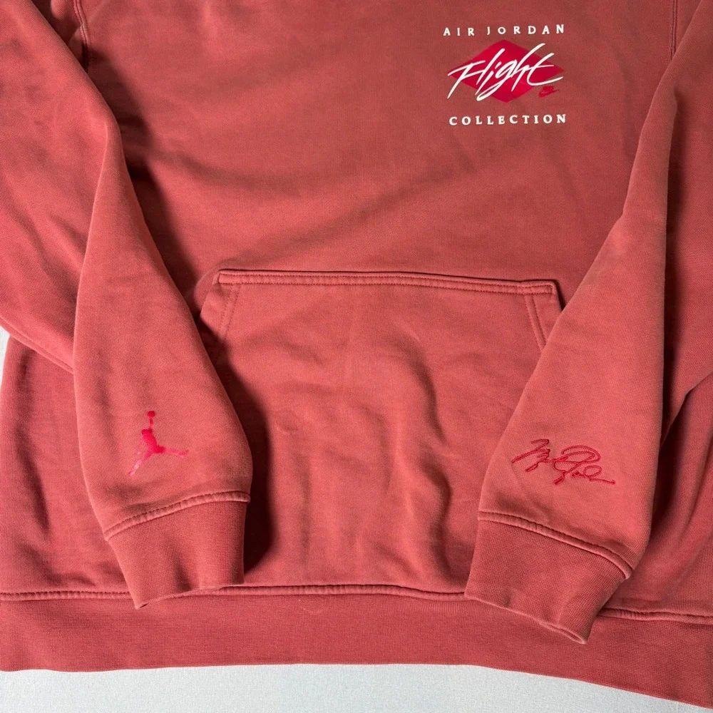 Air Jordan Flight Collection Hoodie Mens Medium Salmon Red Take Flight Pullover